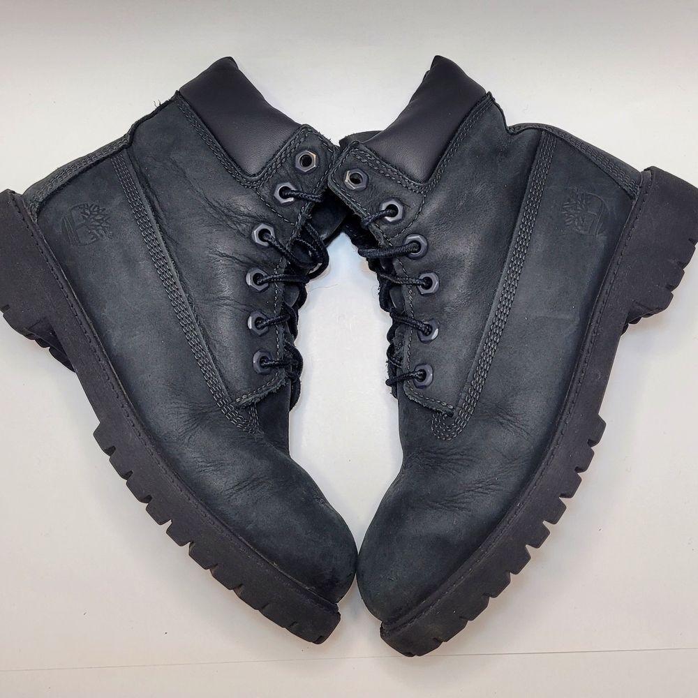 Timberland Junior's Size 4 Black Nubuck Waterproof Boots